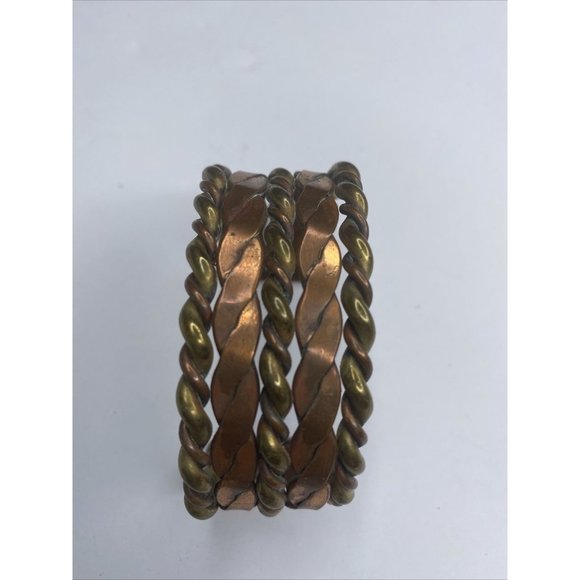 Unbranded Jewelry - Copper & Metal Cuff Bracelet Twisted Braided 1" Wide